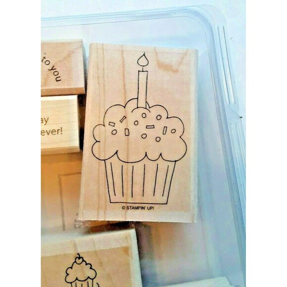 Crazy For Cupcakes Retired Stampin' Up! Stamp Set Balloon Party Birthday - Picture 3 of 8